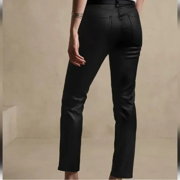 Banana Republic Factory Black Coated High Rise Slim Jeans - Picture 6 of 8